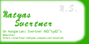 matyas svertner business card
